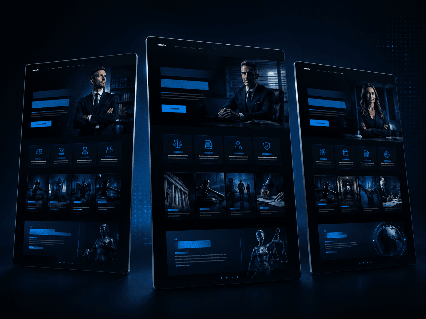 Três modelos de site para advogados desenvolvidos pela Niterói Web Design
