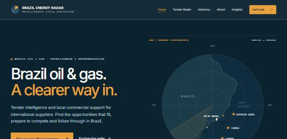 Site Brazil Energy Radar desenvolvido pela Niterói Web Design
