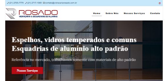 Site Vidraçaria Rosado desenvolvido pela Niterói Web Design