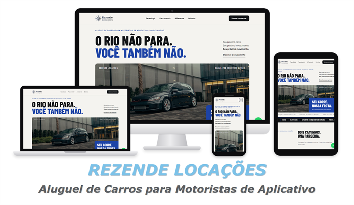 Site da Rezende Locações, criado pela Niterói Web Design no Rio de Janeiro